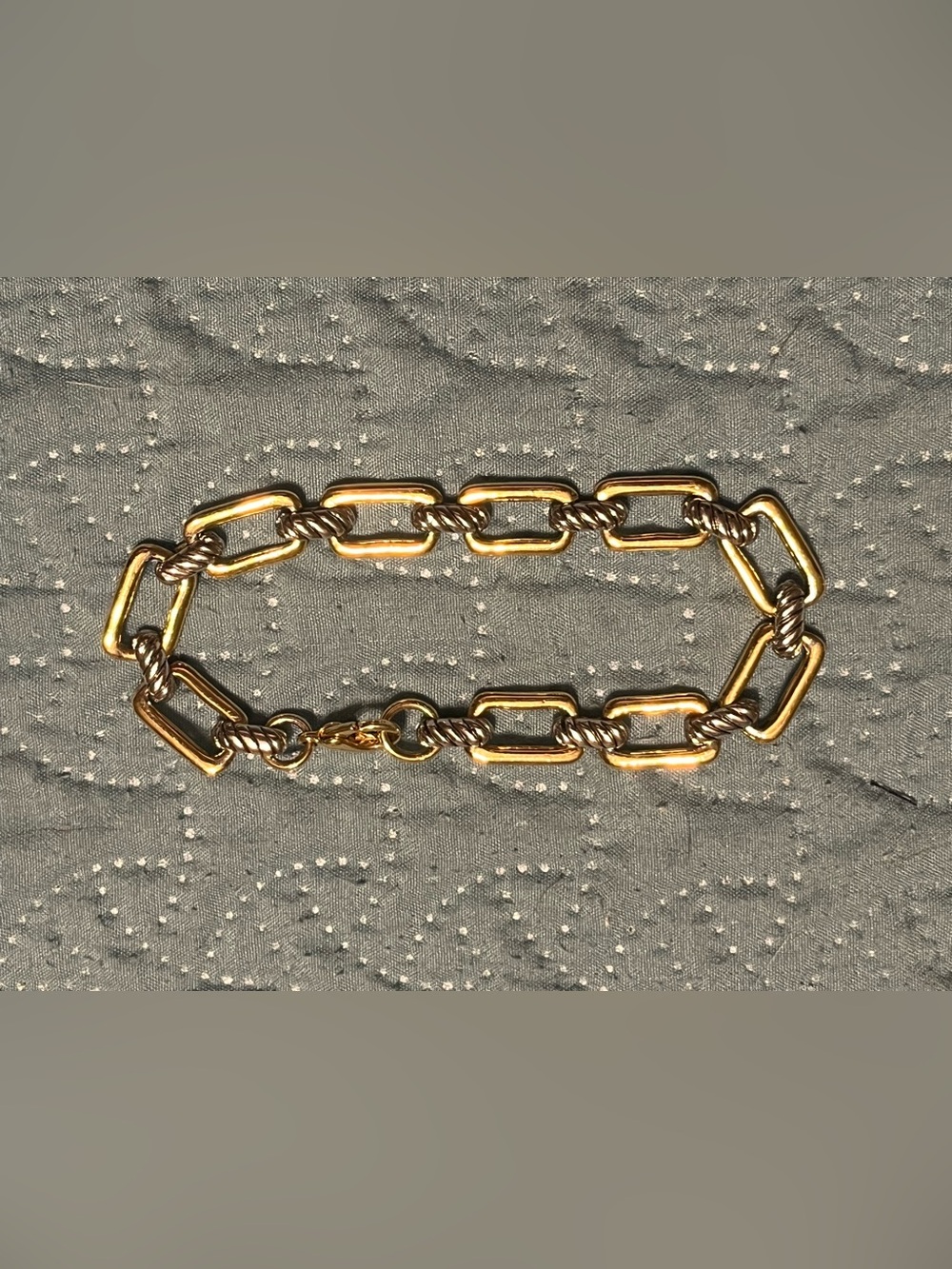 Gold-Tone Rectangular Link Chain Necklace
